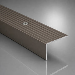 65x42mm Anodised Aluminium Non-Slip Ribbed Stair Nosing Trim Champagne Color