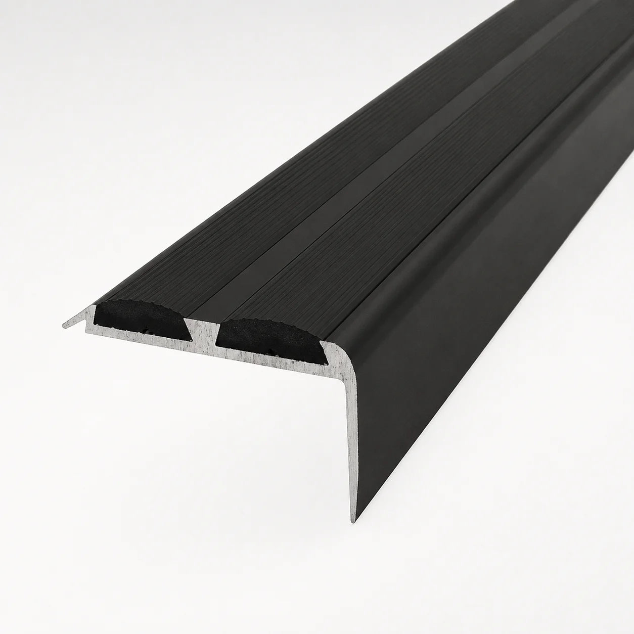 Aluminium Stair Nosing Non-Slip Rubber Edge Trim_Black Product image