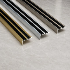 35x19mm Aluminium Stair Nosing with Rubber Insert All Variants