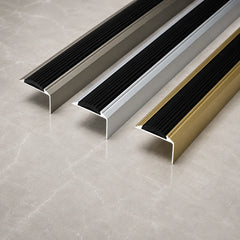 46x30mm Aluminium Stair Nosing with Rubber Insert All Variants