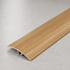 50mm Heavy Duty Aluminium Threshold Strip No Visible Screws Wood effect In Amver Oak Color