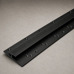 20mm Anodised Aluminium Twin Grip Carpet Cover Strip, Dual Edge Joiner with Screws in Black Color