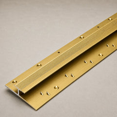 20mm Anodised Aluminium Twin Grip Carpet Cover Strip, Dual Edge Joiner with Screws in Gold Color