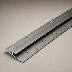 20mm Anodised Aluminium Twin Grip Carpet Cover Strip, Dual Edge Joiner with Screws in Inox Color