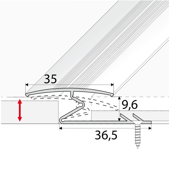 Anodised Aluminium Z Carpet Profile - C69 35mm - StairNosingUK