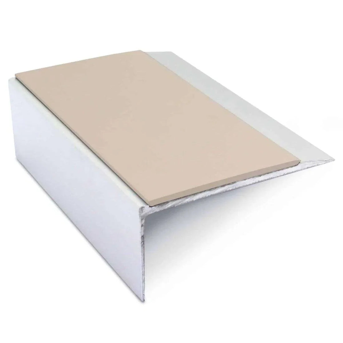 Beige Aluminium Non Slip Stair Nosing - NSL15 (66 x 32mm) - StairNosingUK