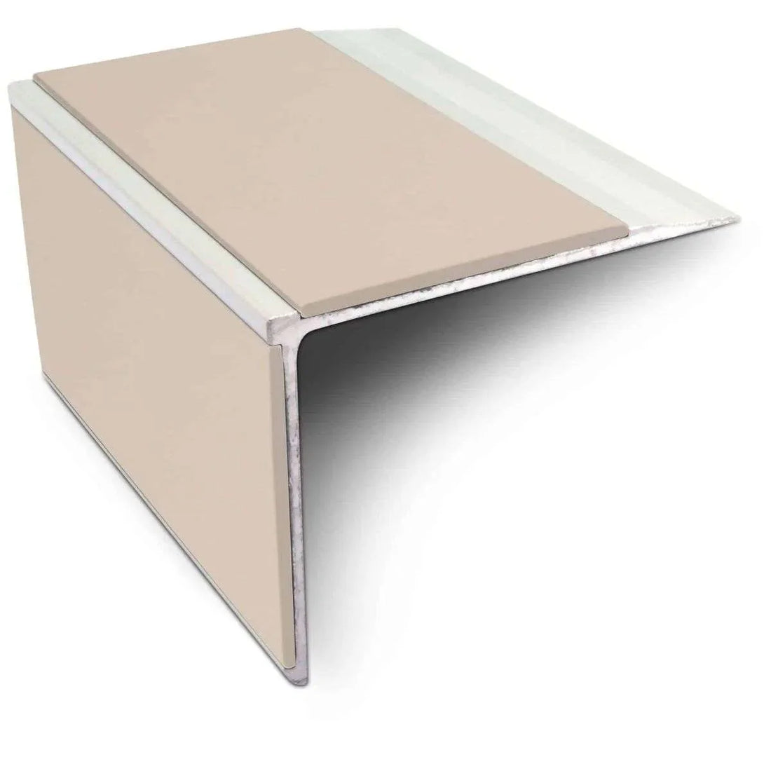 Beige Aluminium Non Slip Stair Nosing - NSL27 (75mm x 58mm) - StairNosingUK