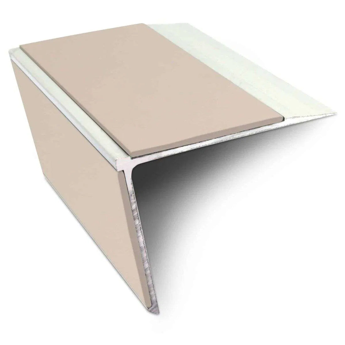 Beige Aluminium Non Slip Stair Nosing - NSL28 (75mm x 58mm) - StairNosingUK