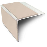 Beige NSL27 75mm DDA Compliant Aluminium Non Slip Stair Nosing Edge Trim With Pvc Insert