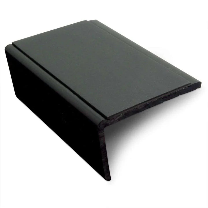 Black NSP Slimline Hard Nose PVC Non Slip Stair Nosing - StairNosingUK