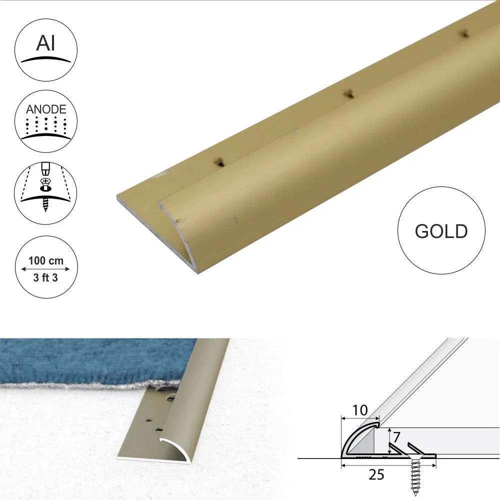 C07 Gold Aluminium Single Edge Carpet Profile