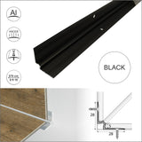 Black C31 Aluminium LVT Stair nosing Inner Corner For 5mm Flooring