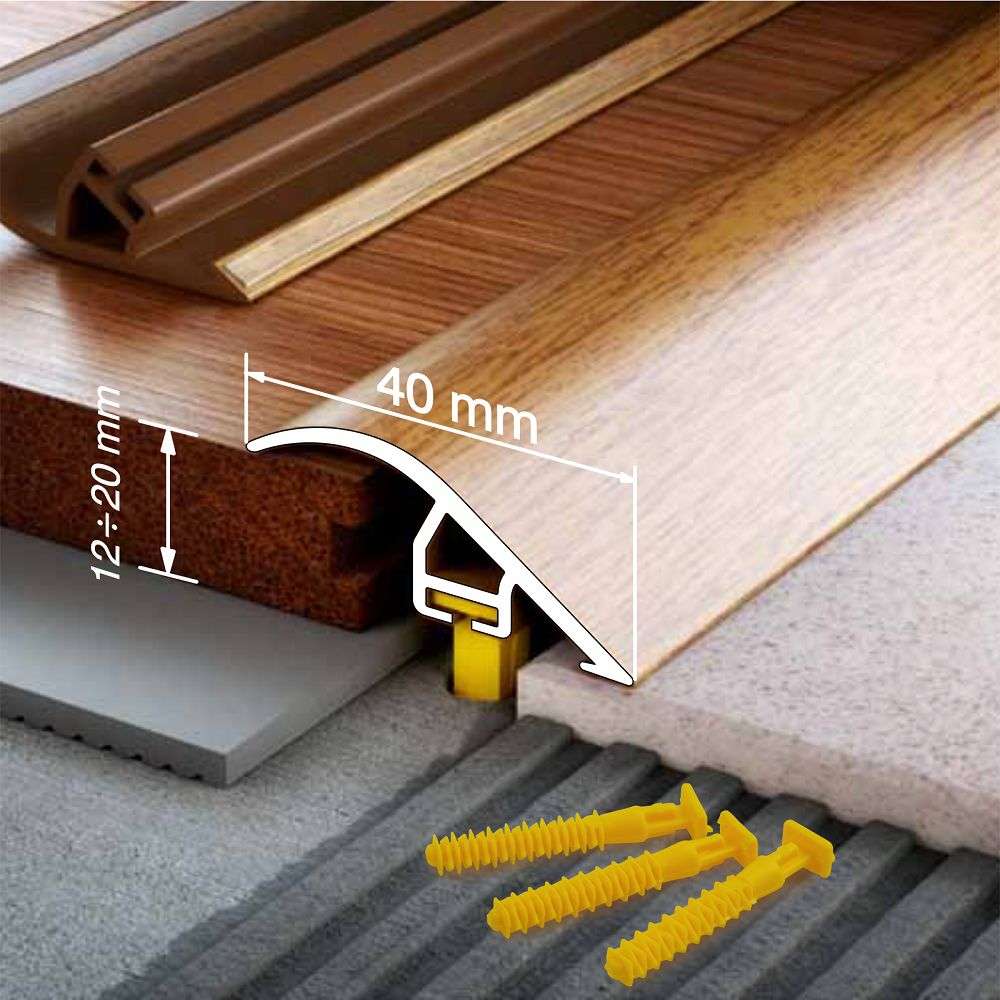 C40 Pvc Wood Effect Door Threshold Ramp Profile