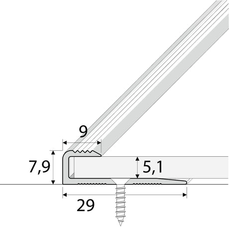 C63 Anodised Aluminium LVT U Edging Profile Threshold