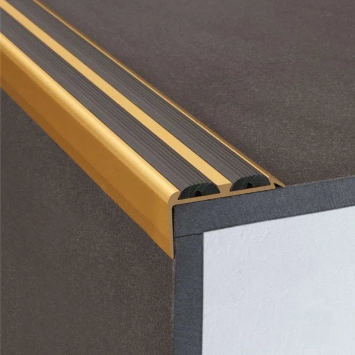 A37 36 x 20mm Cayrus Aluminium Non Slip Rubber Stair Nosing Edge Trim With Inserts - StairNosing