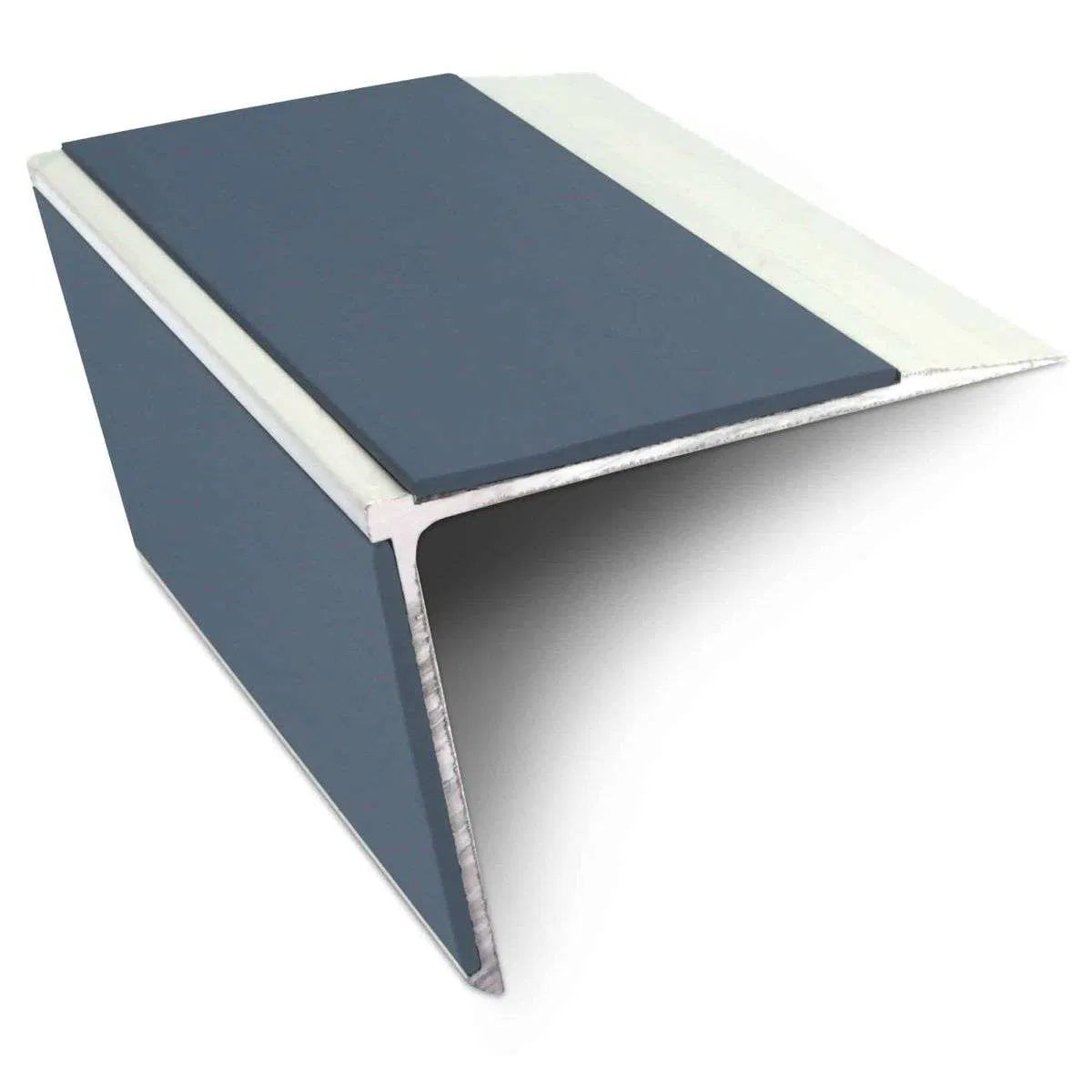 Cobalt Blue Aluminium Non Slip Stair Nosing - NSL28 (75mm x 58mm) - StairNosingUK