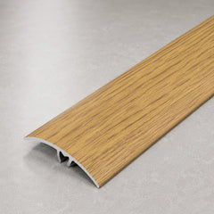 50mm Heavy Duty Aluminium Threshold Strip No Visible Screws Wood effect In Cognac Oak Color