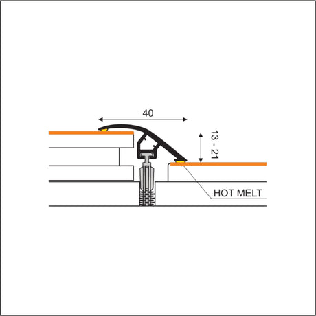  40mm Pvc Wood Effect Door Threshold Ramp Profile