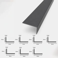 Dark Grey PVC Corner Angle Trim 90_Plastic Equal_Unequal Edge Protector_Product 2 Sizes Image