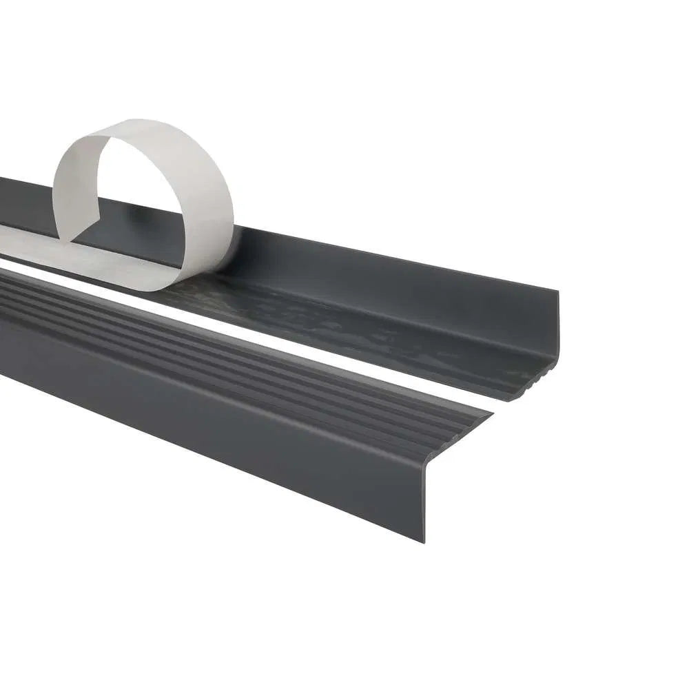 Dark Grey PVC Non Slip 735-ND Flexible Anti-Slip Self-Adhesive Stair Nosing 