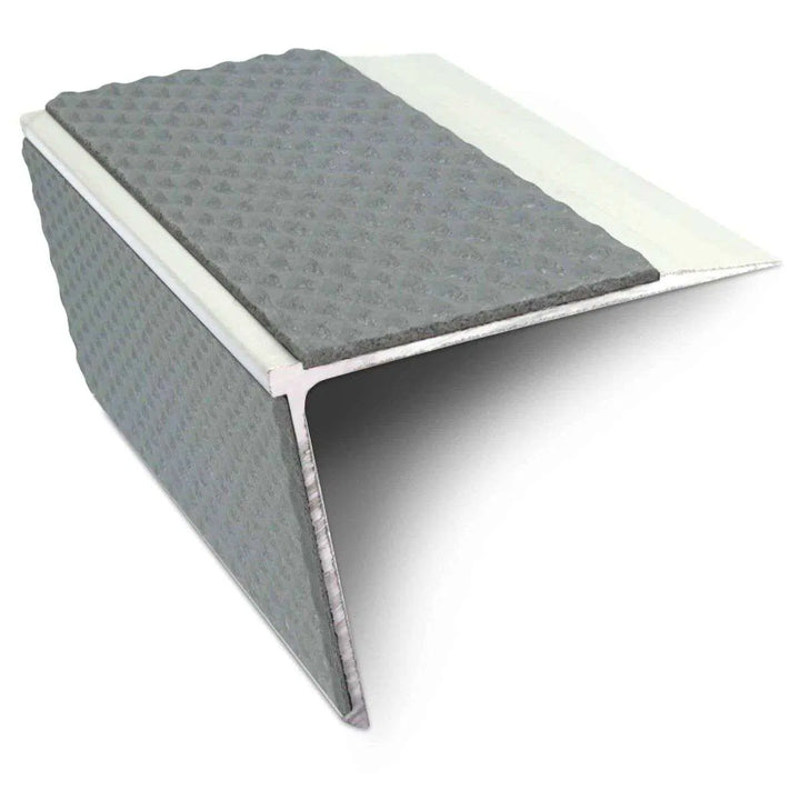 Dolphin Grey Aluminium Non Slip Stair Nosing - ASL27 (75 x 58mm) - StairNosingUK