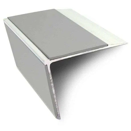 NSL28 Dolphin Grey DDA Compliant Aluminium Non Slip Stair Nosing Edge Trim With Pvc Insert