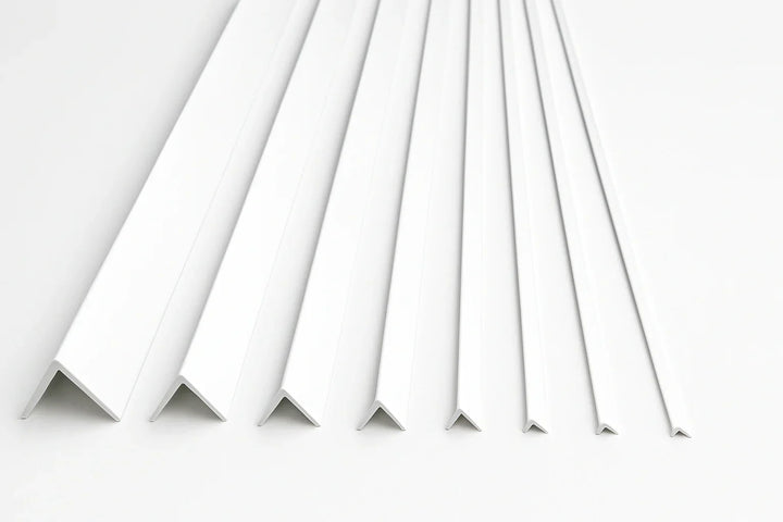 Equal & Unequal Edge Protector White PVC Plastic Corner Angle Trim 90°