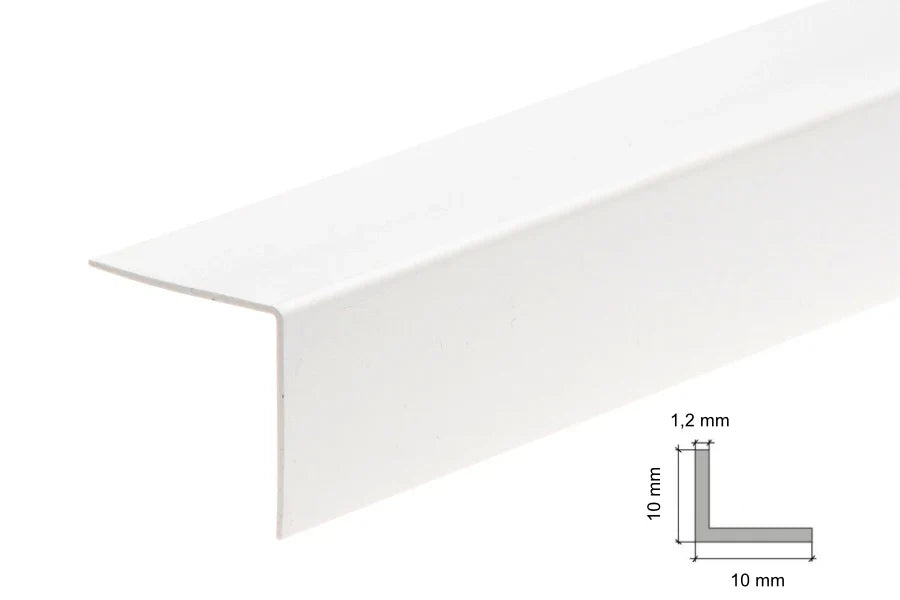 Equal & Unequal Edge Protector White PVC Plastic Corner Angle Trim 90°