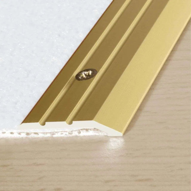 Gold Anodised Aluminium Door Threshold Wooden Flat Strip