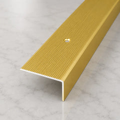 40x20mm Wide Grooved Aluminium Stair Nosing – 900mm In Gold Color
