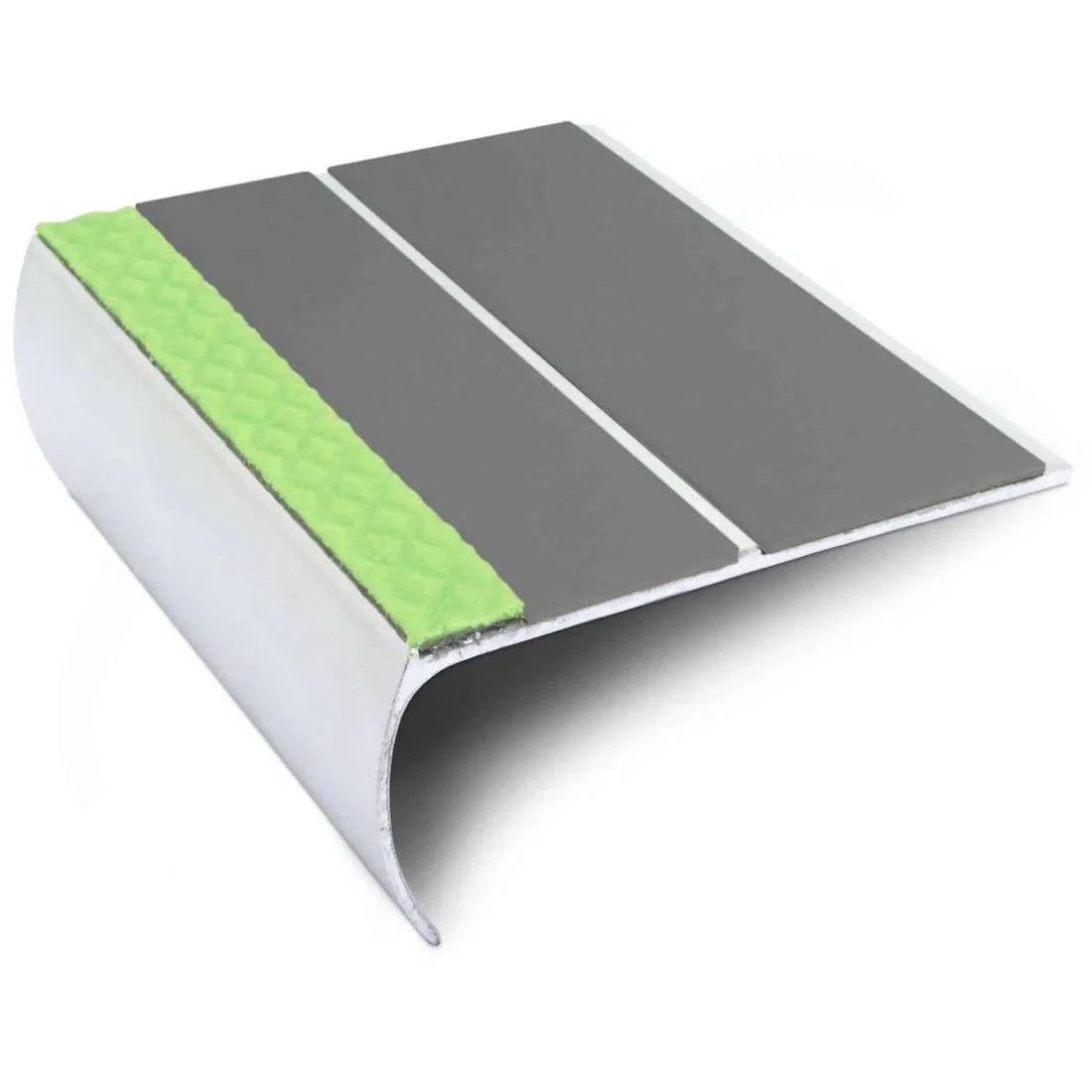 Grey Aluminium Non Slip Stair Nosing with PVC - ASL29
