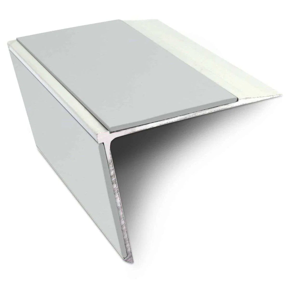 Ice Grey Aluminium Non Slip Stair Nosing - NSL28 (75mm x 58mm) - StairNosingUK
