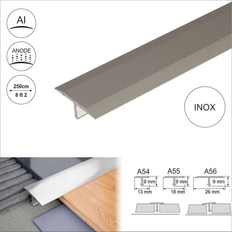 Aluminium Threshold Trim T Bar Transition Strip For Tiles