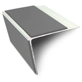 NSL28 Midnight Grey DDA Compliant Aluminium Non Slip Stair Nosing Edge Trim With Pvc Insert