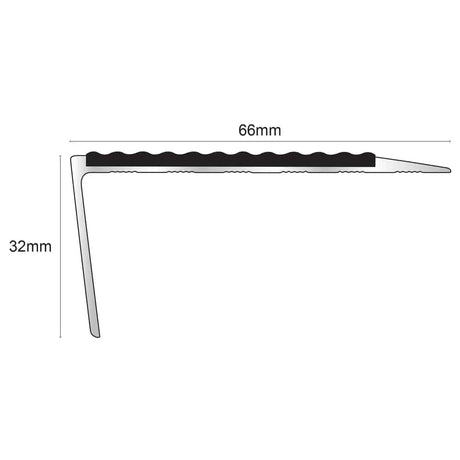 66 x 32mm Aluminium Non Slip Stair Nosing