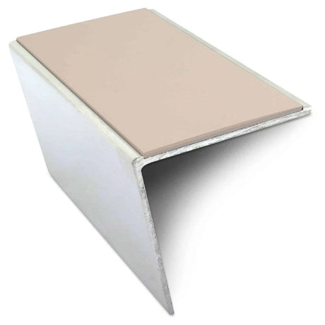 Beige NSL20 57 DDA Compliant Aluminium Non Slip Stair Nosing Edge Trim With Pvc Insert