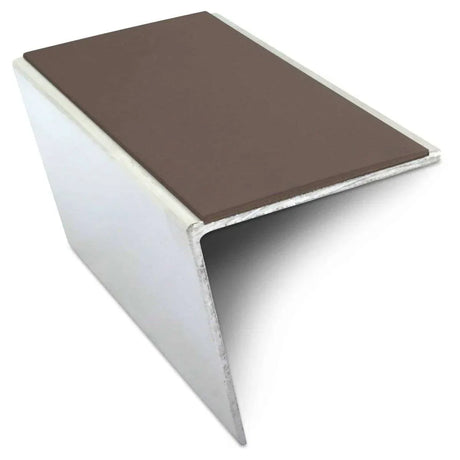 Brown NSL20 57 DDA Compliant Aluminium Non Slip Stair Nosing Edge Trim With Pvc Insert