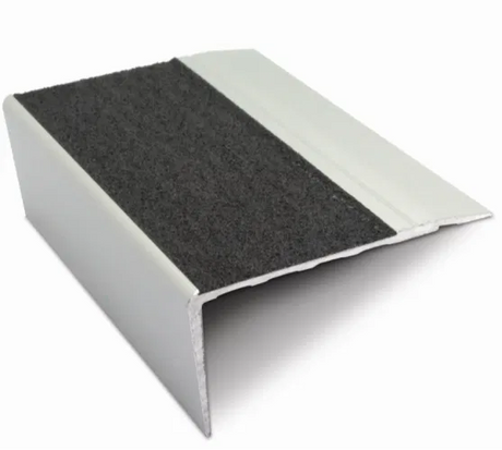 Black NSL23 Non Slip Stair Nosing Edge Trim With Pvc Insert