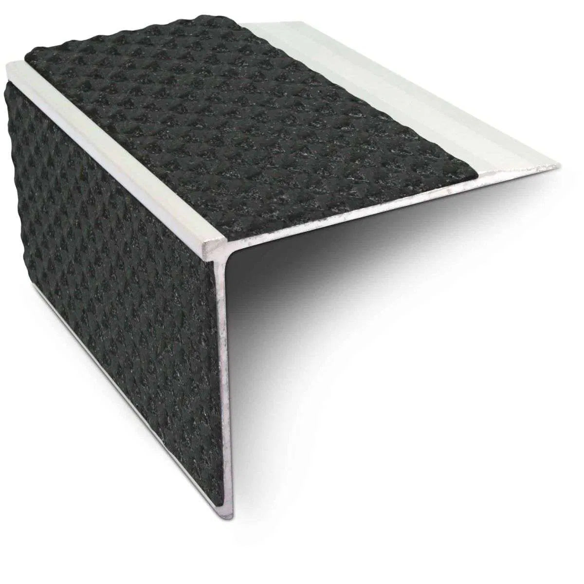 NSL27 Black Tredsafe DDA Compliant Aluminium Non Slip Stair Nosing Edge Trim With Pvc Insert