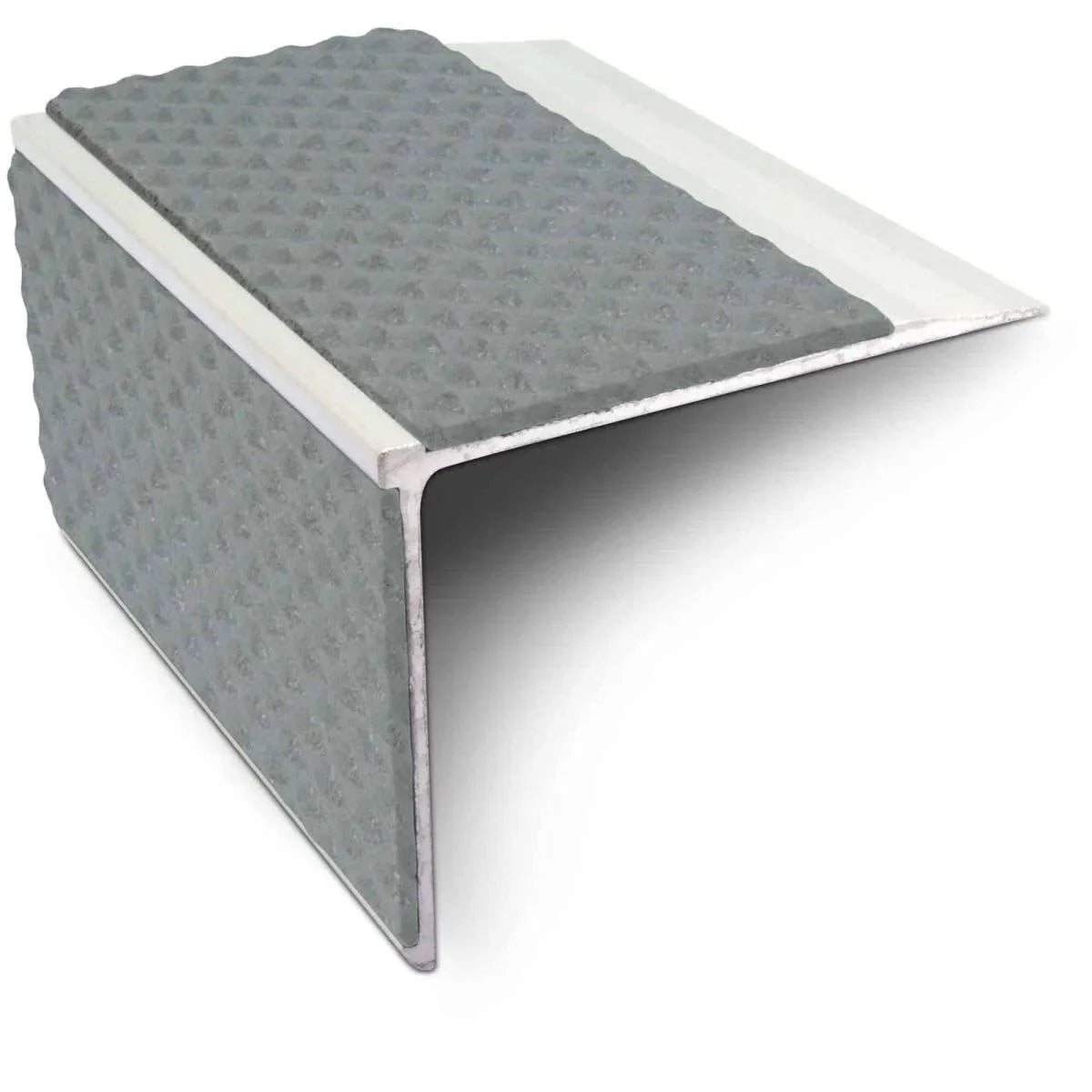 NSL27 Dolphin GreyTredsafe DDA Compliant Aluminium Non Slip Stair Nosing Edge Trim With Pvc Insert