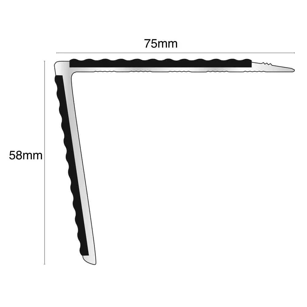 NSL28 Tredsafe Non Slip Stair Nosing Edge Trim With Pvc Insert