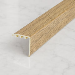 30x30mm Wood Effect uPVC Stair Nosing – 900mm In Natural Oak Color