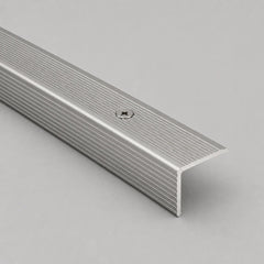 Anodised Aluminium Non-Slip Ribbed Stair Nosing Edge Trim 25x25mm in Inox Color