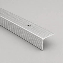 Anodised Aluminium Non-Slip Ribbed Stair Nosing Edge Trim 25x25mm in Silver Color