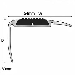 Non_Slip_Aluminium_Stair_Nosing_with_Rubber_Insert_NRE05_Product_Dimension Image