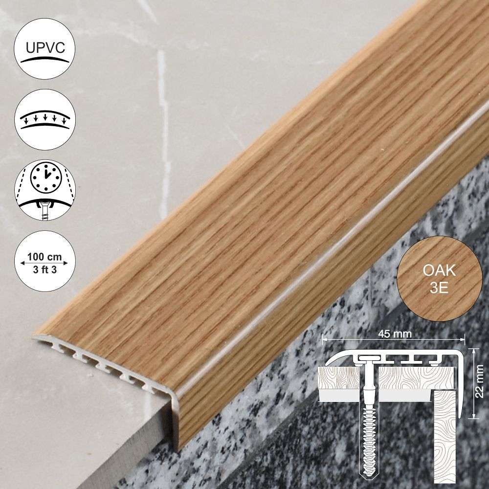  Wood Effect Stair Nosing Edge Trim ( 45 x 22mm )