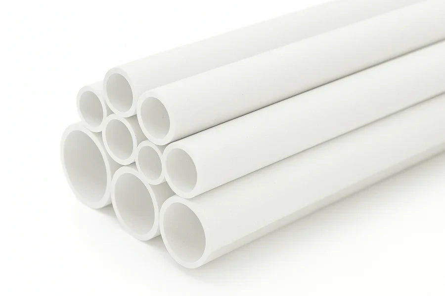 White PVC Round Pipe Tube – 1m / 39.37" Length