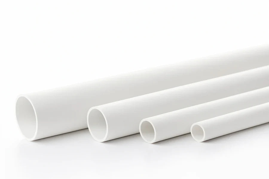 White PVC Round Pipe Tube – 1m / 39.37" Length