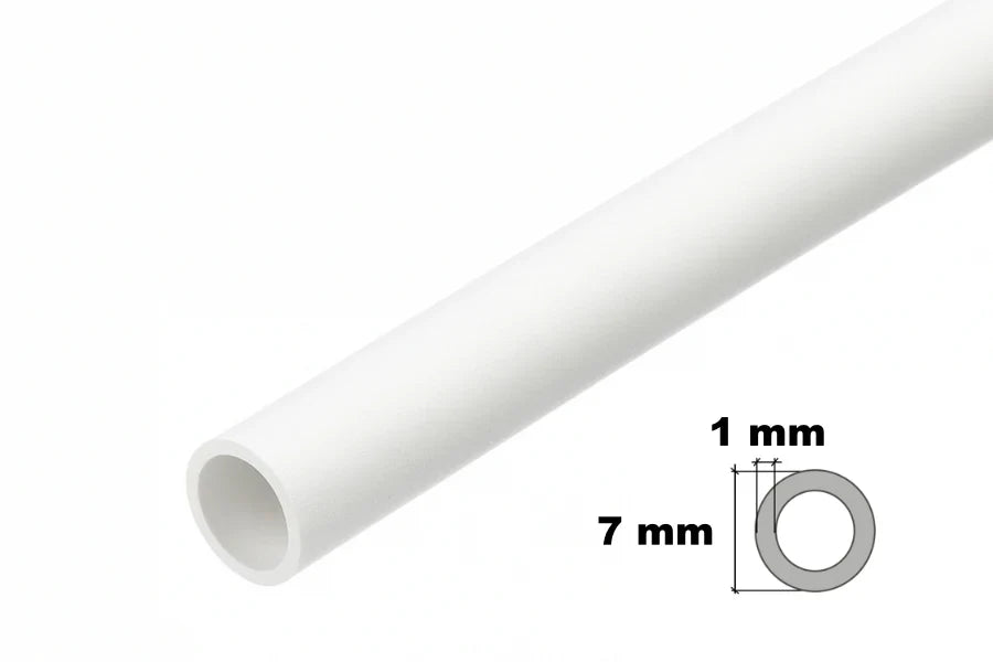 White PVC Round Pipe Tube – 1m / 39.37" Length