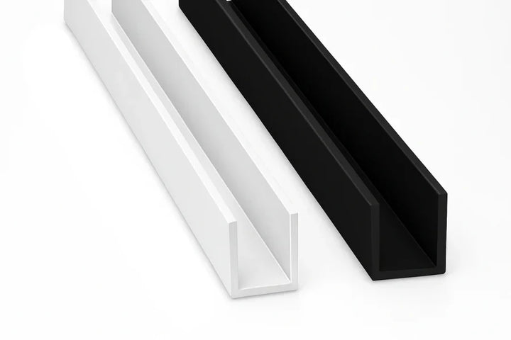 PVC U Channel Black & White Rigid Plastic TW Profile Edge Trim